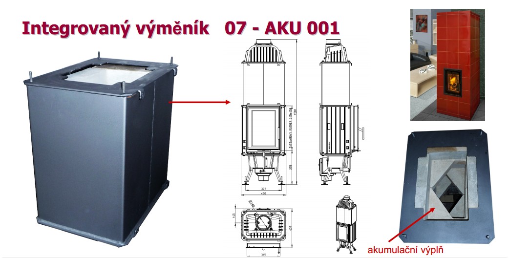 Kachlová kamna - akumulační výměník Kachlová kamna - akumulační výměník